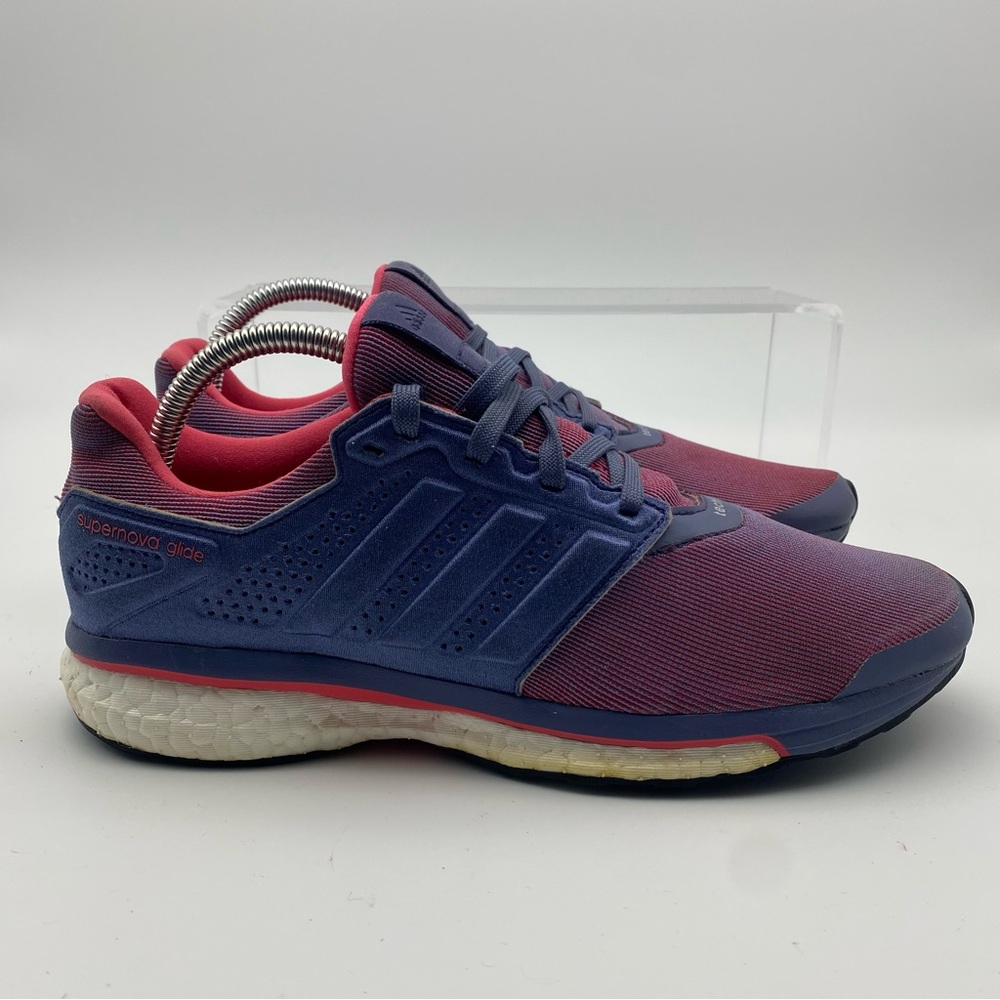 Adidas Supernova Glide Women Size 8.5 Blue Red Shoes Sneakers Running Athletic